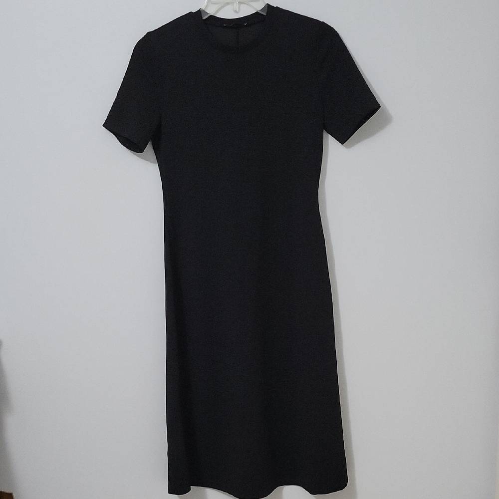 Zara Black Short Sleeve Dress, Size Small